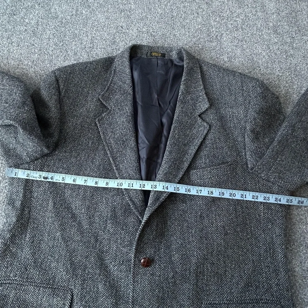 Vintage Orvis Harris Tweed Blazer Coat Mens 46 Wool Herringbone‎ 2 Button USA